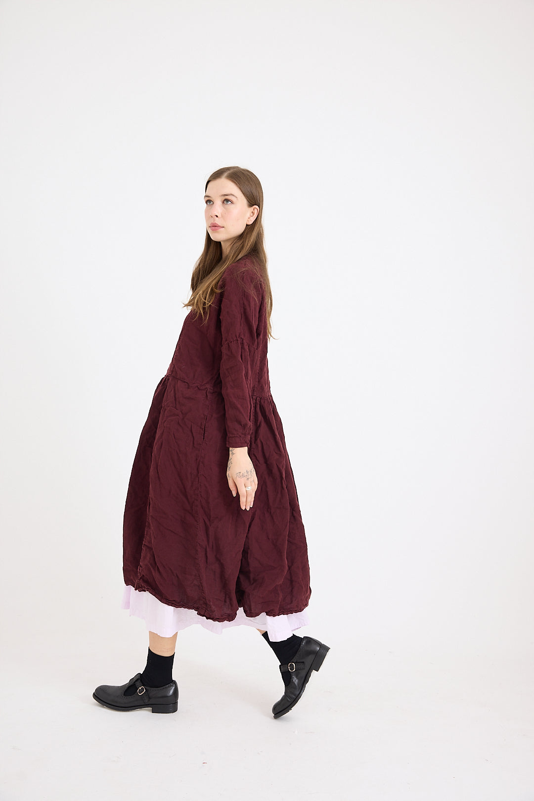 Olive Dress - Mid Weight Rustic Linen Gauze