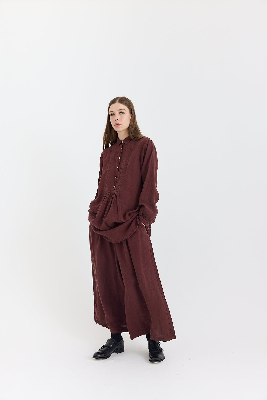 Hosta Wide Leg Pant - Light Linen