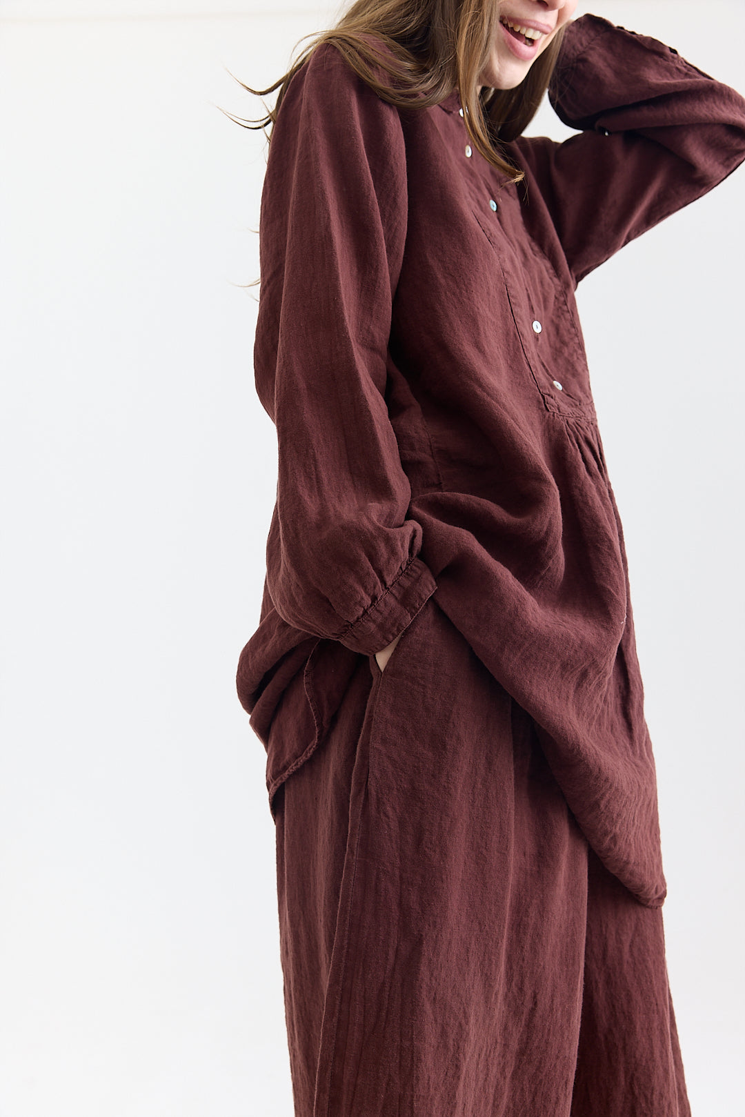 Hosta Wide Leg Pant - Light Linen