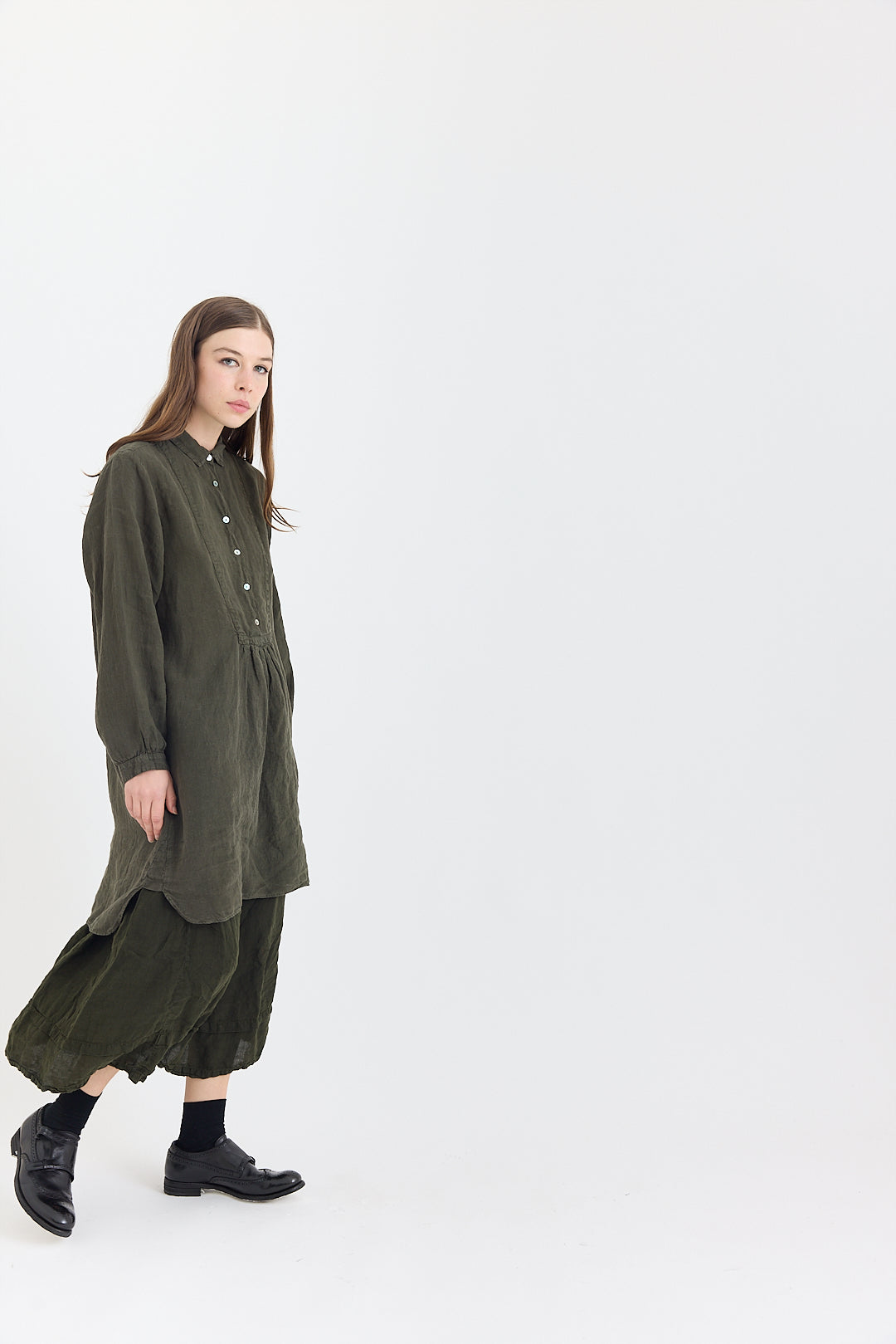 Fran Long Tunic Shirt - Light Linen