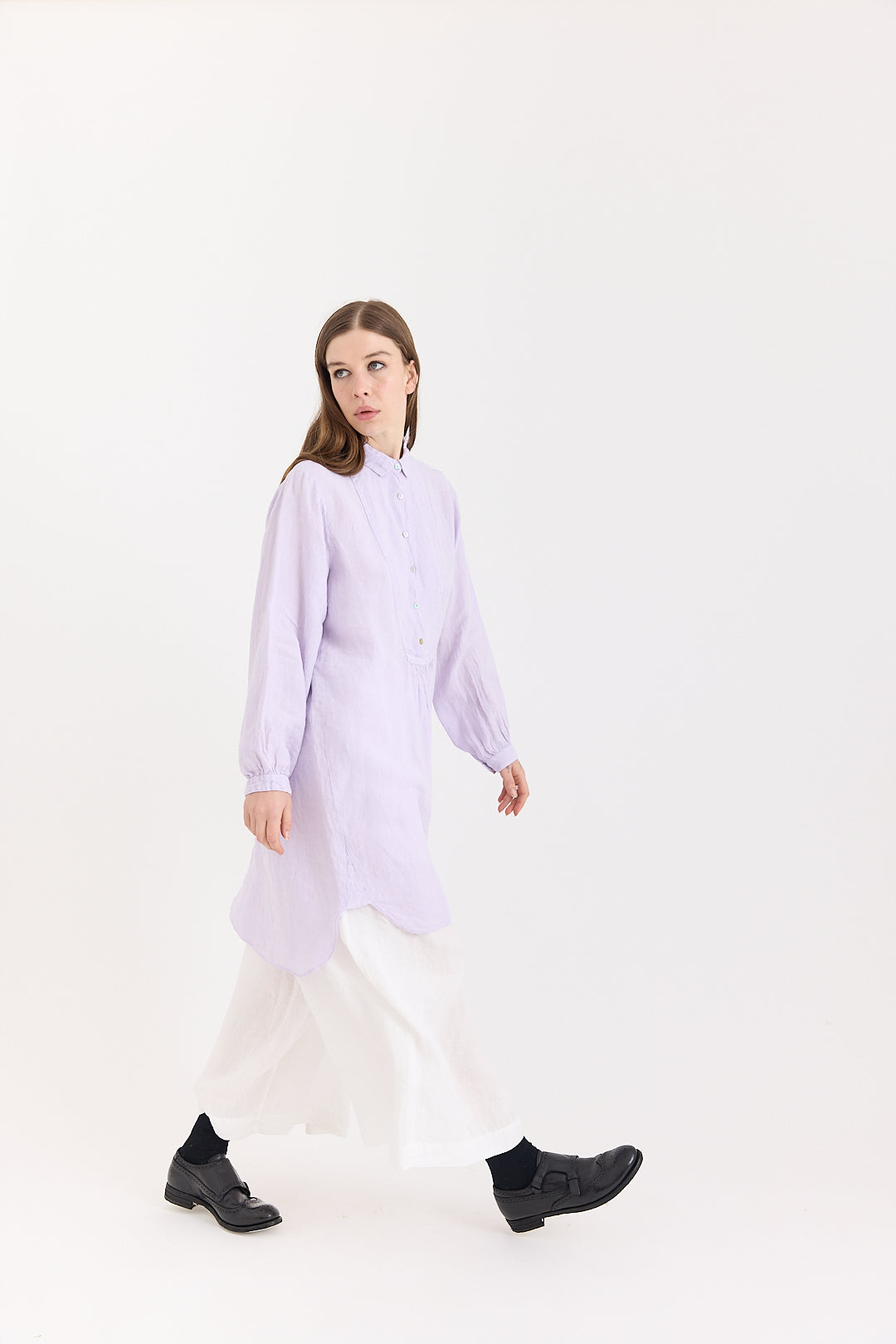 Fran Long Tunic Shirt - Light Linen