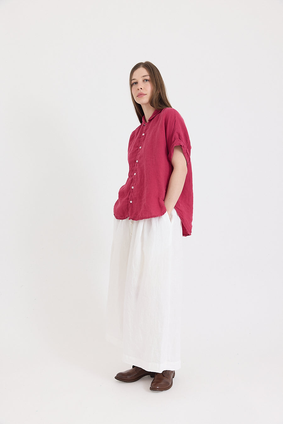 Hosta Wide Leg Pant - Light Linen