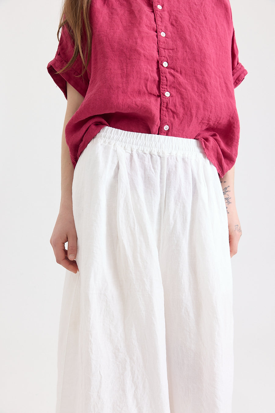 Hosta Wide Leg Pant - Light Linen