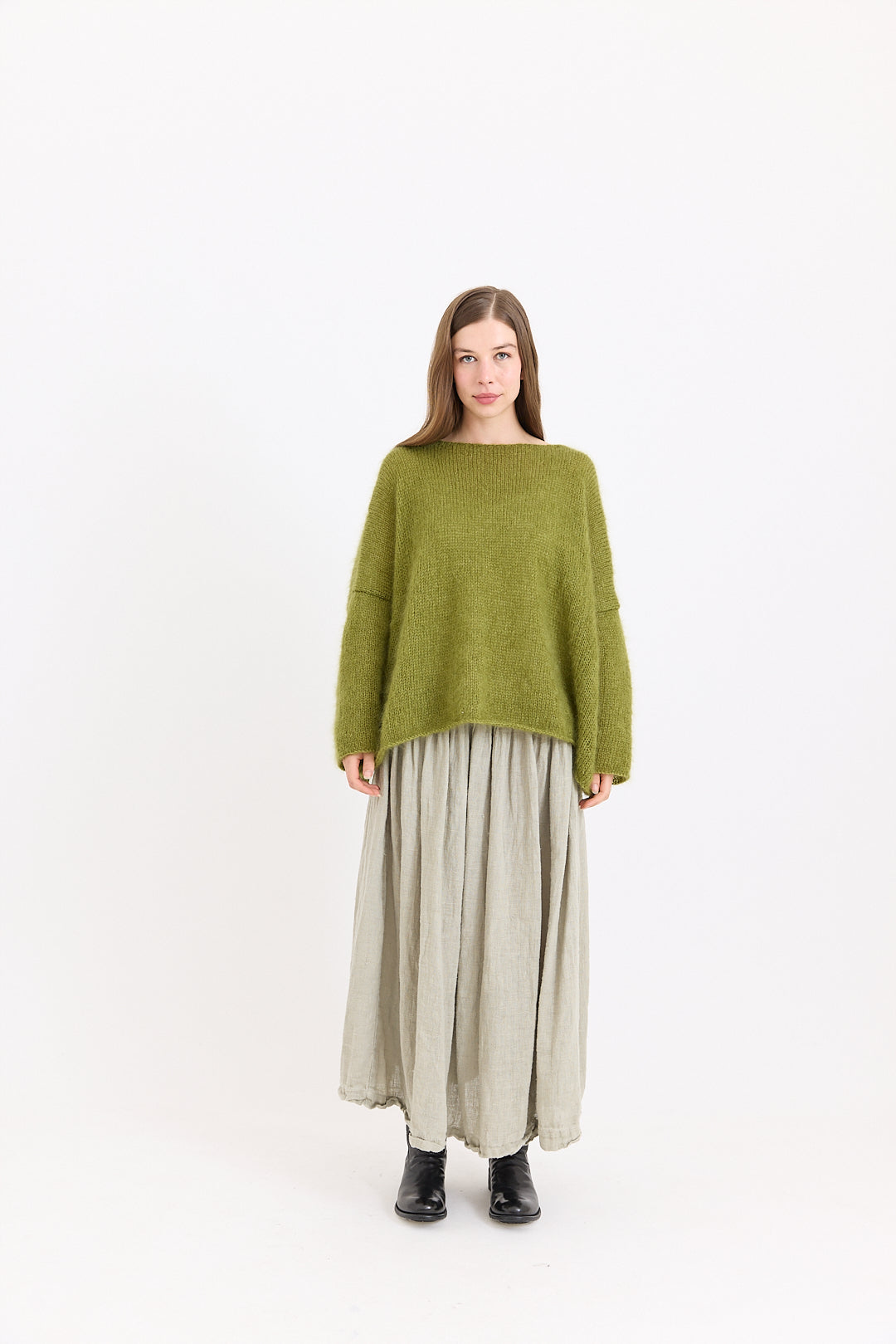 Primrose Pleated Skirt - Rustic Gauze Linen