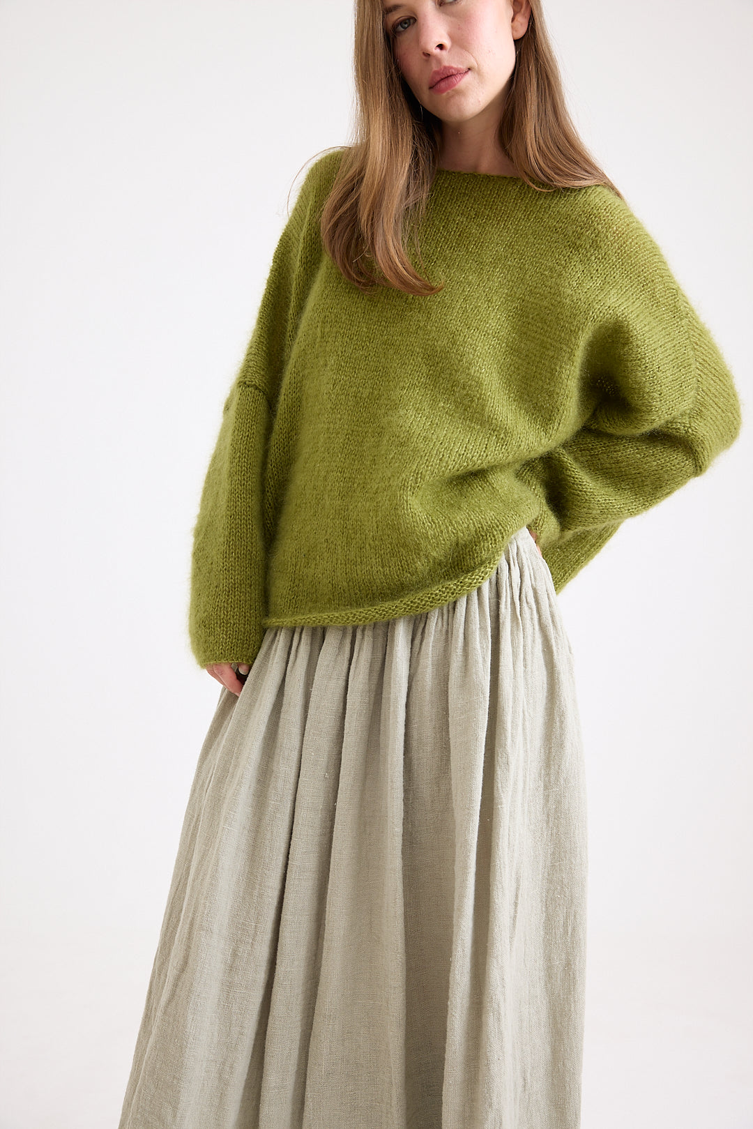 Primrose Pleated Skirt - Rustic Gauze Linen