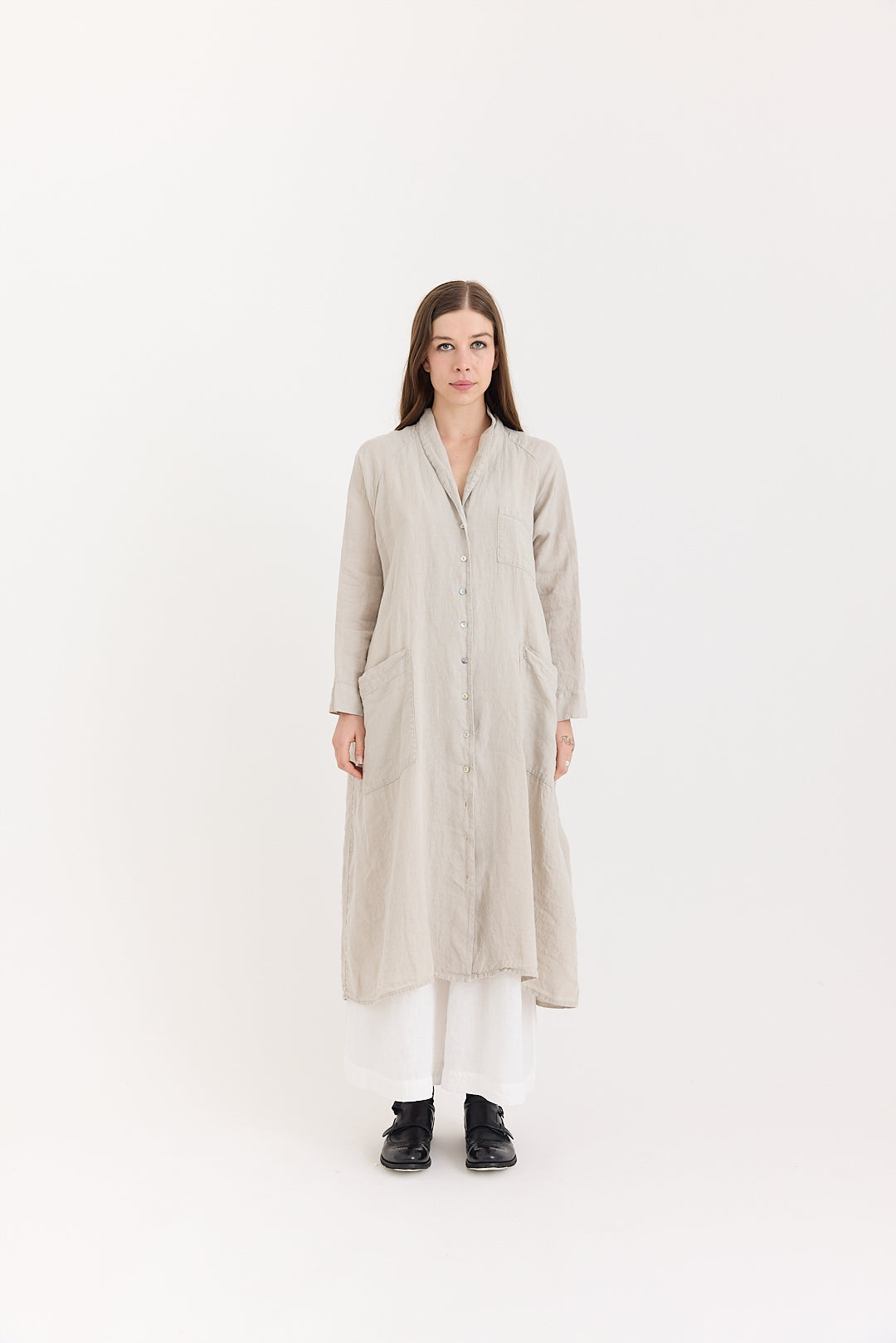 Linden Shirt Dress in Lightweight Linen