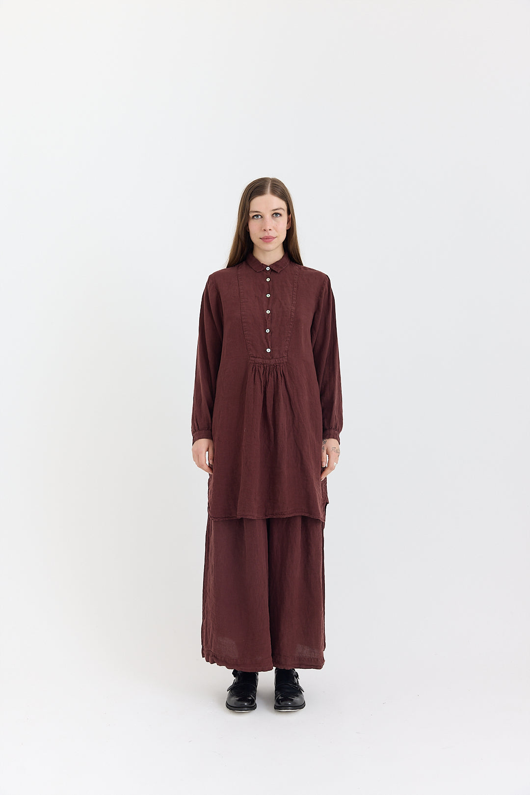 Fran Long Tunic Shirt - Light Linen