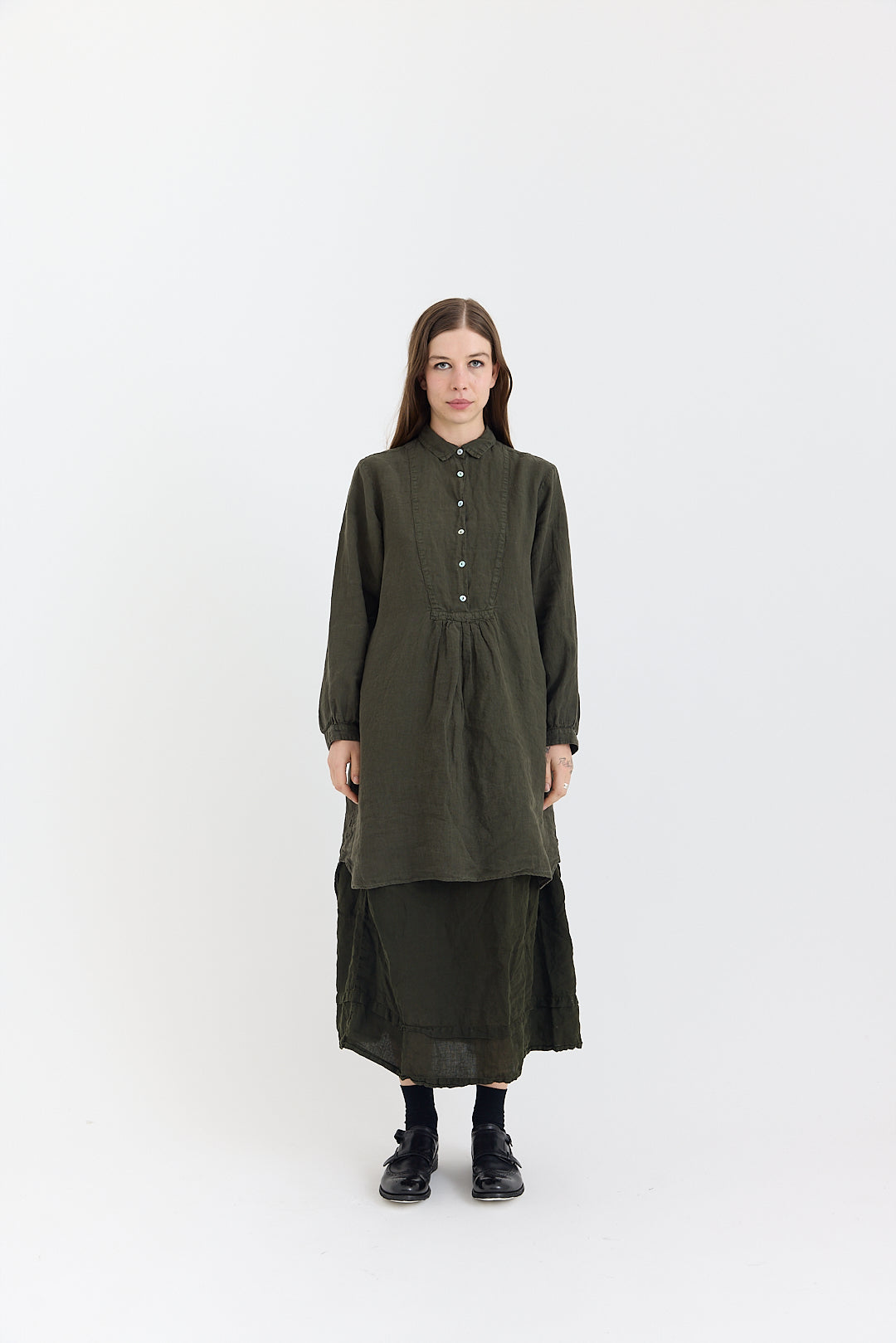 Fran Long Tunic Shirt - Light Linen