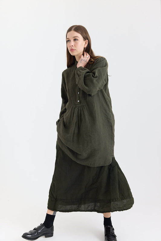 Fran Long Tunic Shirt - Light Linen