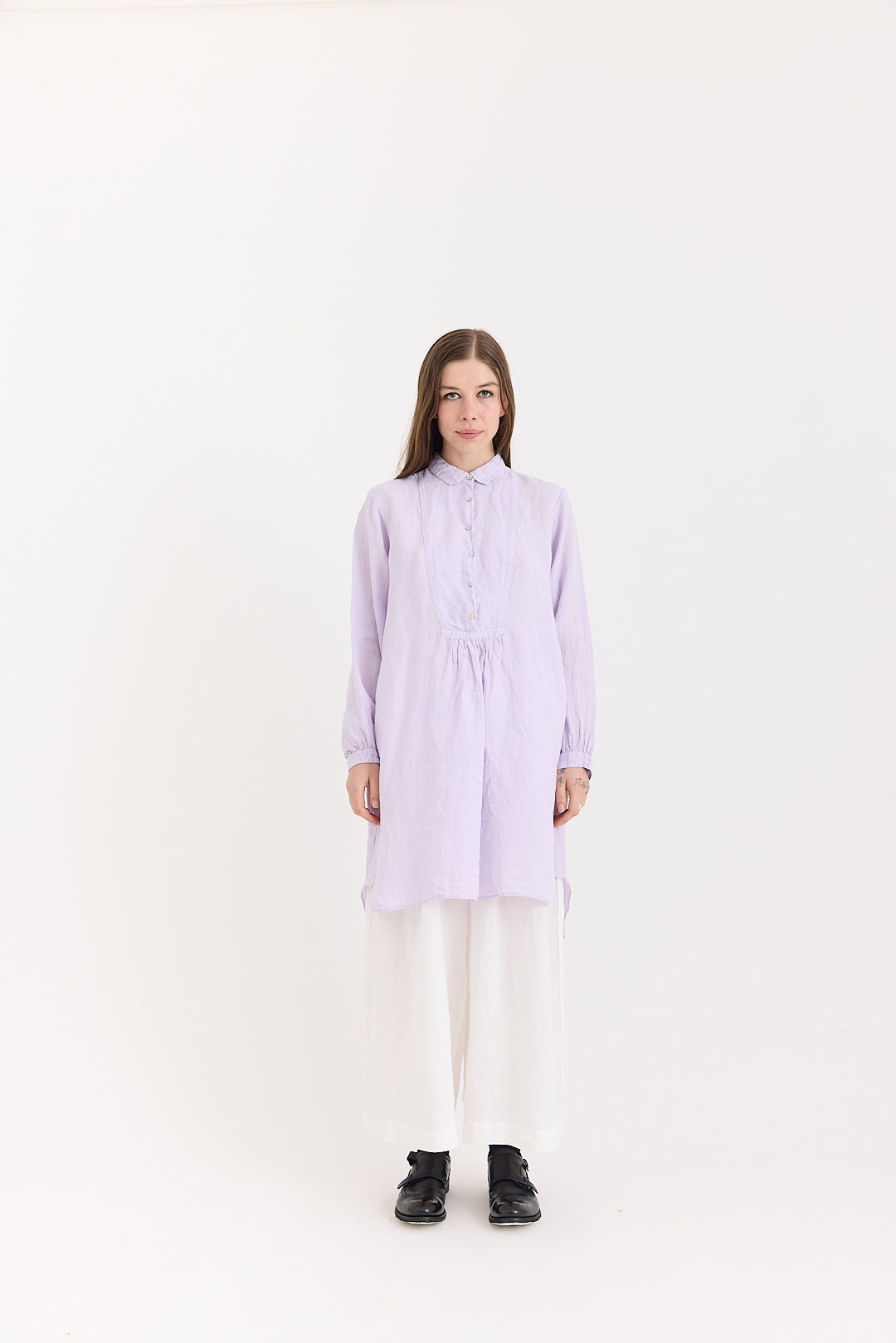 Fran Long Tunic Shirt - Light Linen