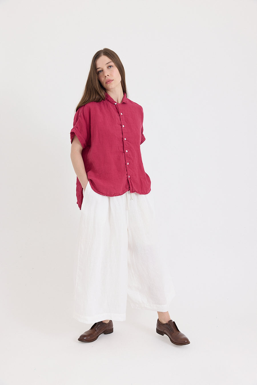 Hosta Wide Leg Pant - Light Linen