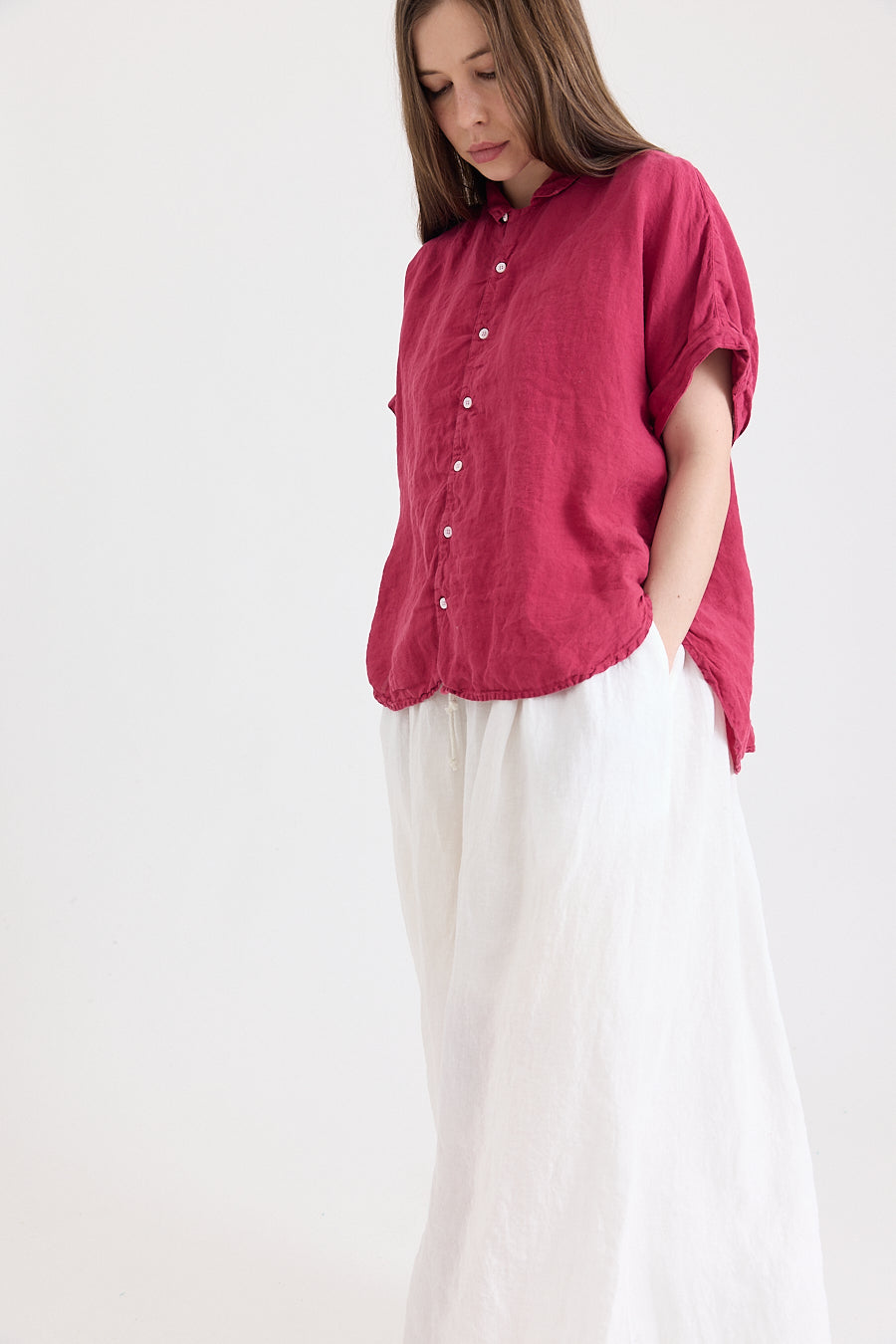 Hosta Wide Leg Pant - Light Linen