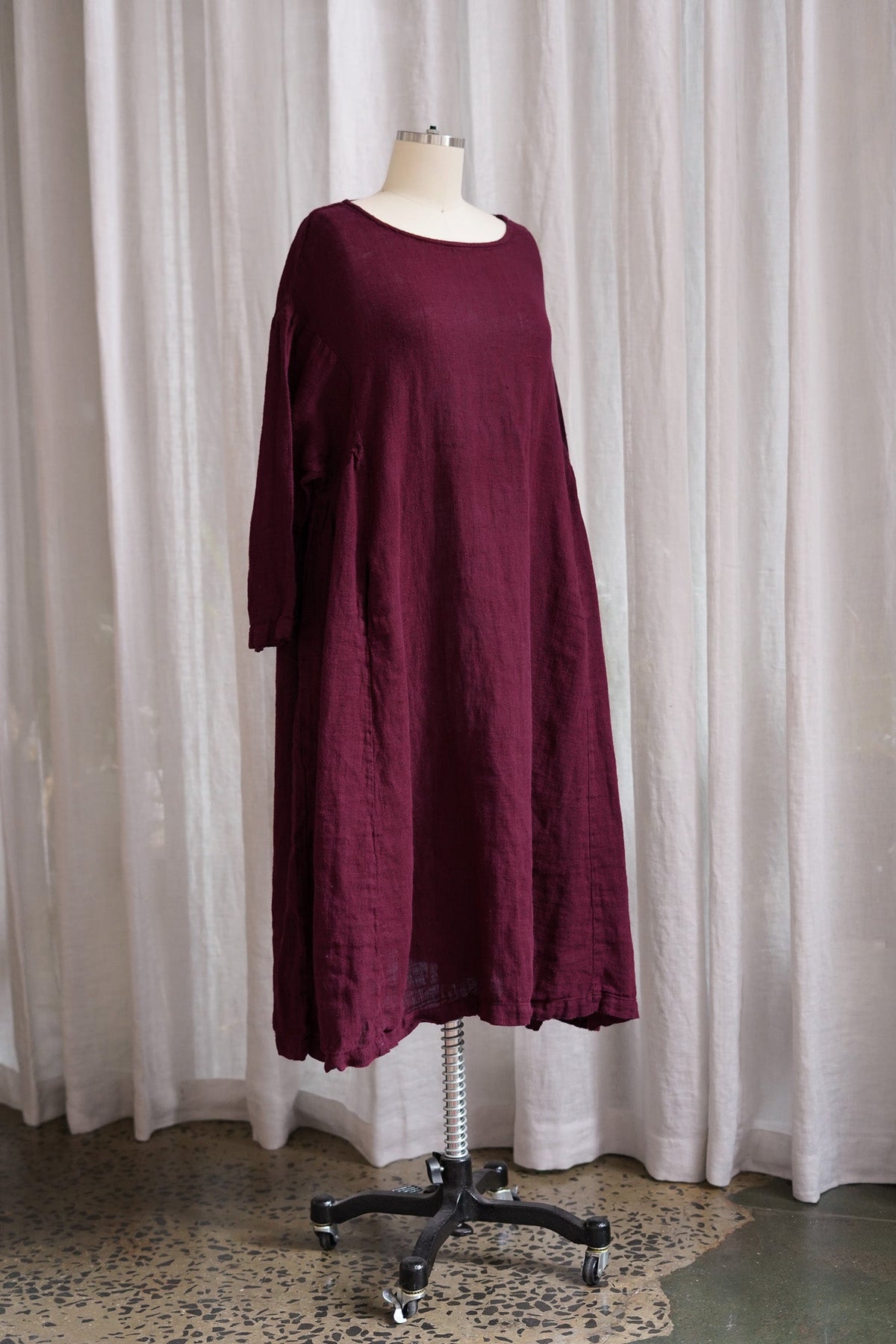 Olive Dress - Mid Weight Rustic Linen Gauze