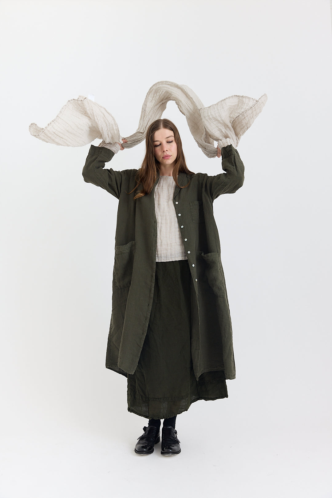 Linden Shirt Dress in Lightweight Linen